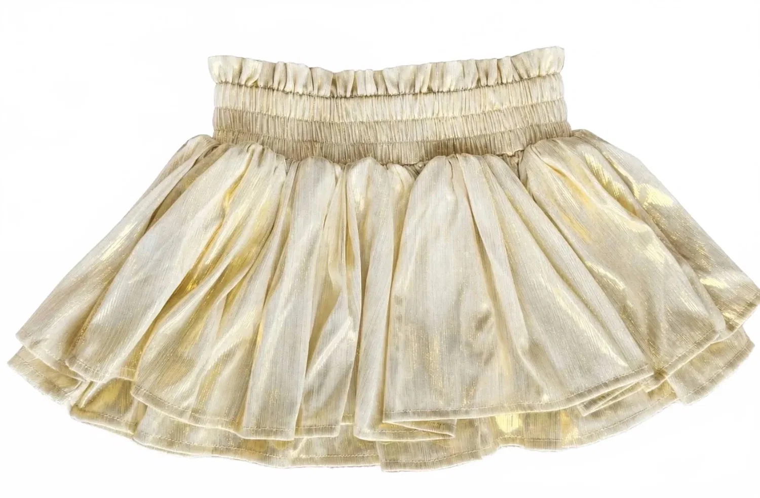 Детская юбка-шорты плиссе с блеском Tweenstyle, Metallic Gold — фото 2