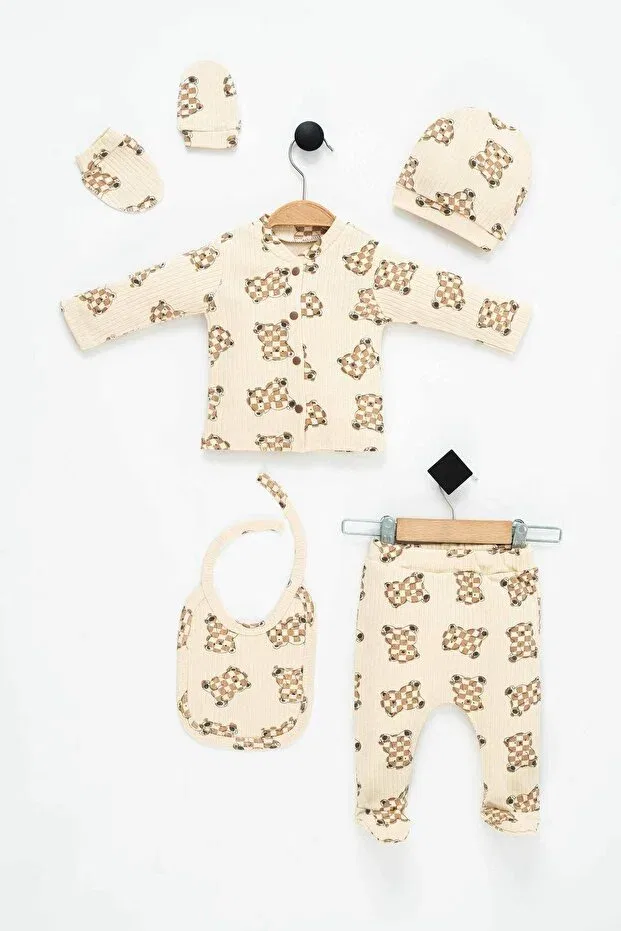 Детский комплект для новорожденных с принтом Teddy Bear Printed Neu Kids, Brown