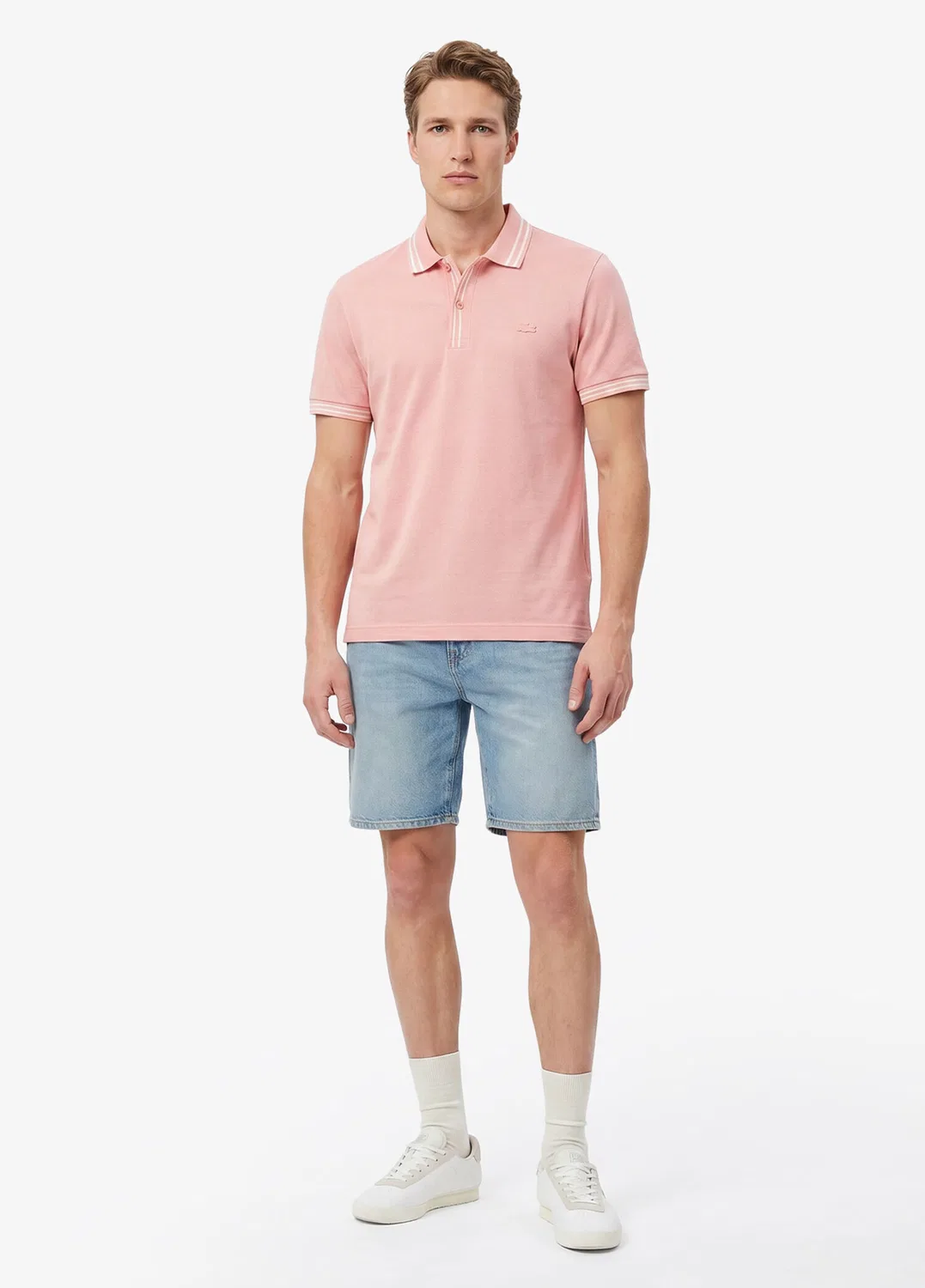Поло Lacoste Regular Fit, розовый — фото 4