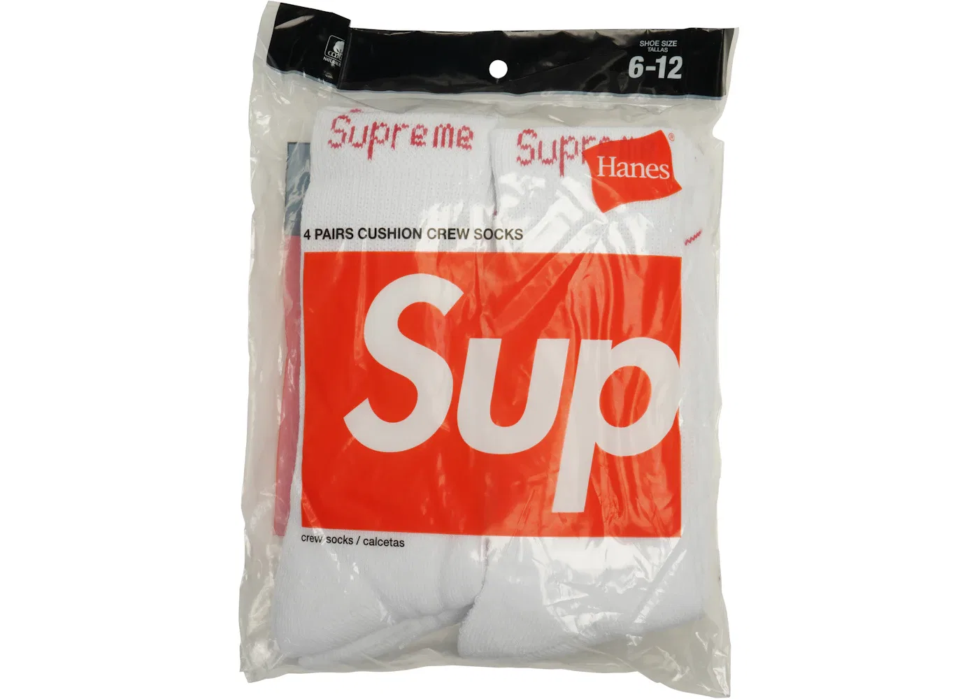 Детские носки Supreme Hanes Crew Socks (4 Pack), White