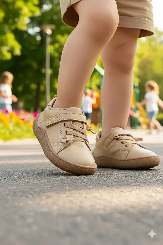 Детские кроссовки для мальчиков кожаные Arad Kiko Kids, Light Tan — фото 4