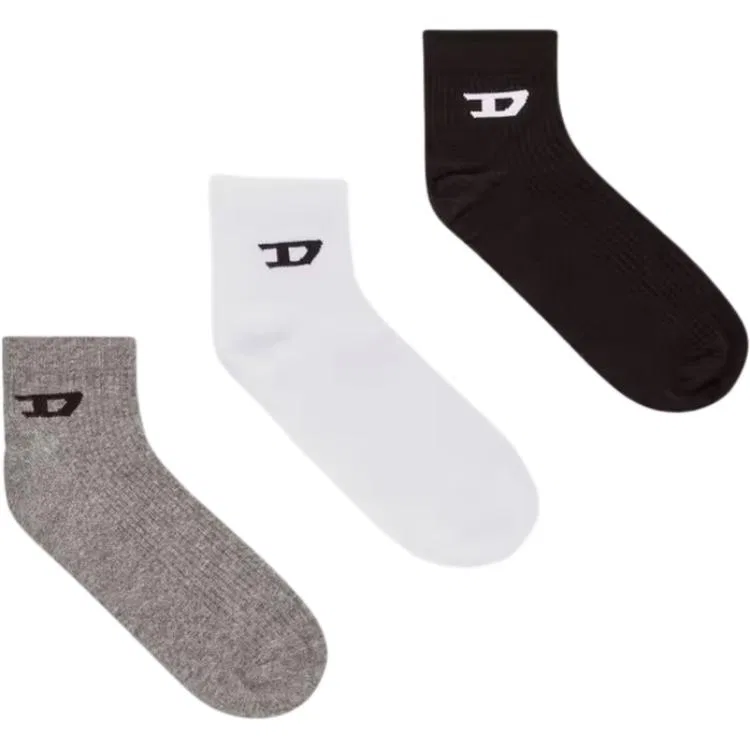 Носки DIESEL, 3 пары, Black+White+Gray