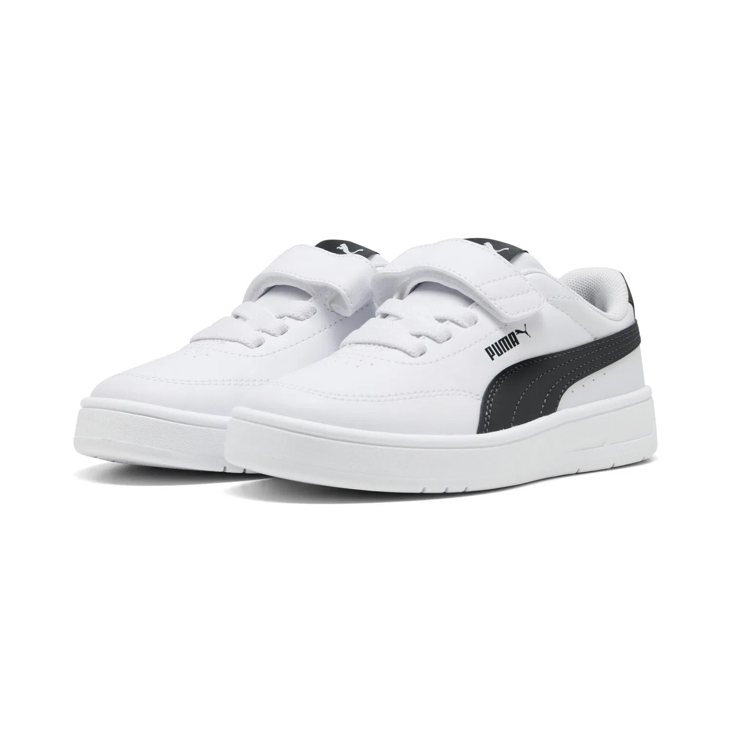 Детские кроссовки с закрытой пяткой Court Classic Clean Puma, Weiss Schwarz