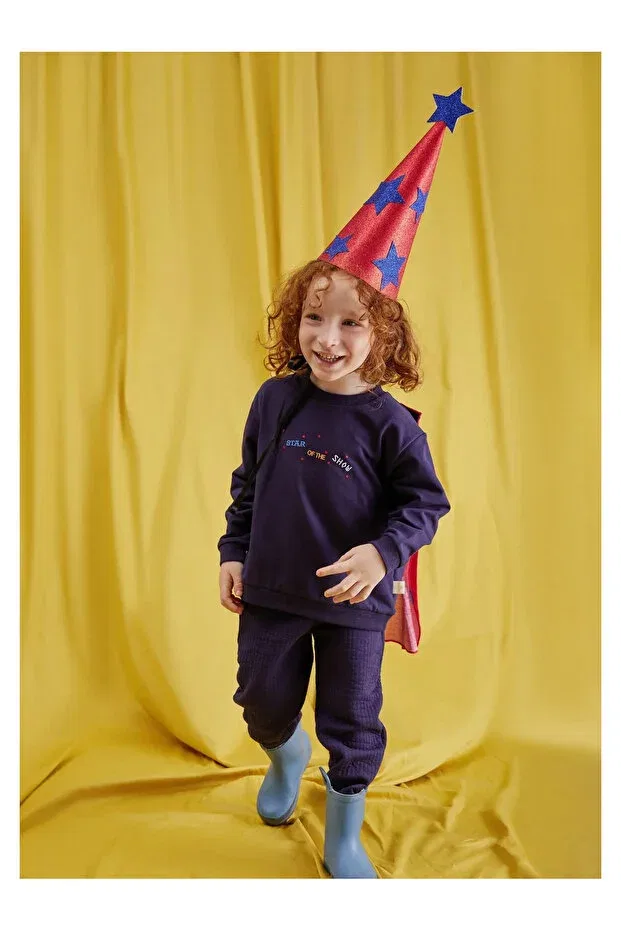 Детские свитшот для девочек с длинным рукавом Miela kids cape detailed sweatshirt My Lorin Kids Store, Navy Blue