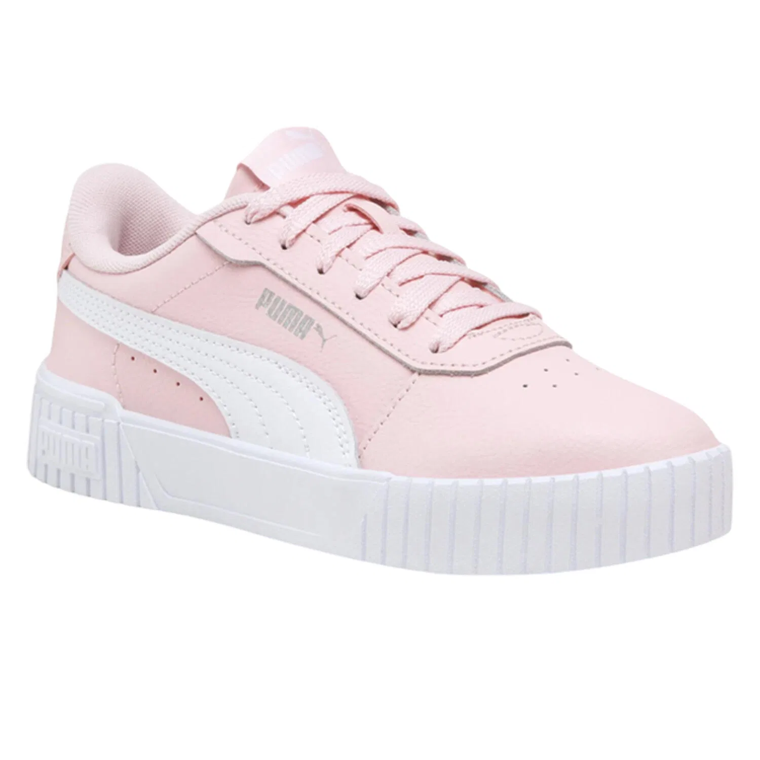Детские кроссовки из эко-кожи Puma, Rosa / Silber / Blasses Korallenorange