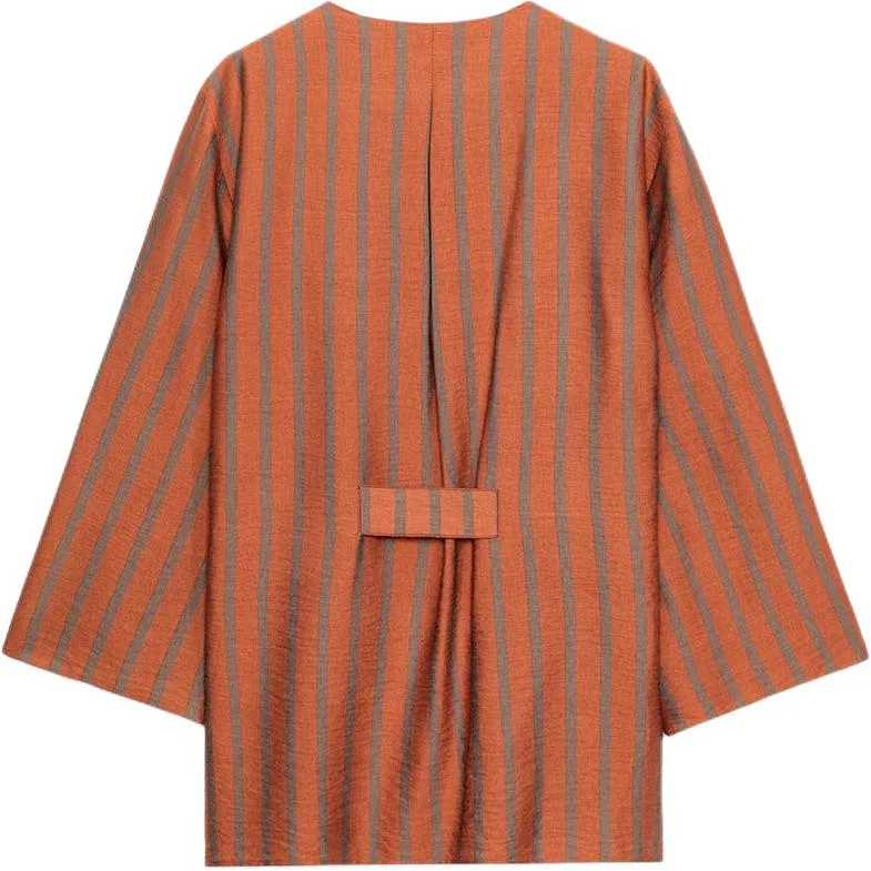 Женская рубашка с V-образным вырезом Dark Orange ZARA, Dark Orange — фото 3