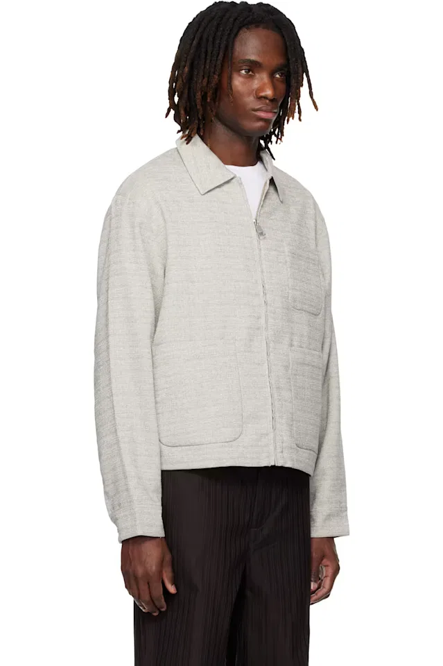 Серая коркая фактурная куртка Lacoste — фото 2
