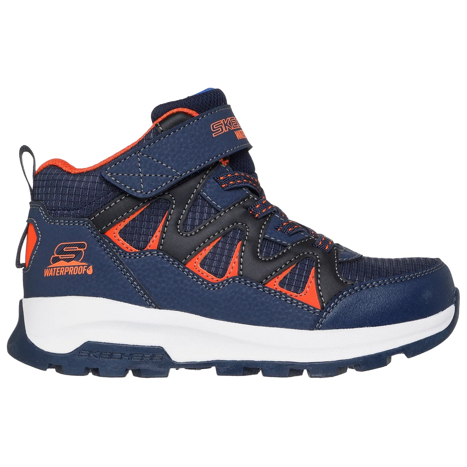 Детские ботинки на липучках Skechers STORM BLAZER, Navy/Orange — фото 4