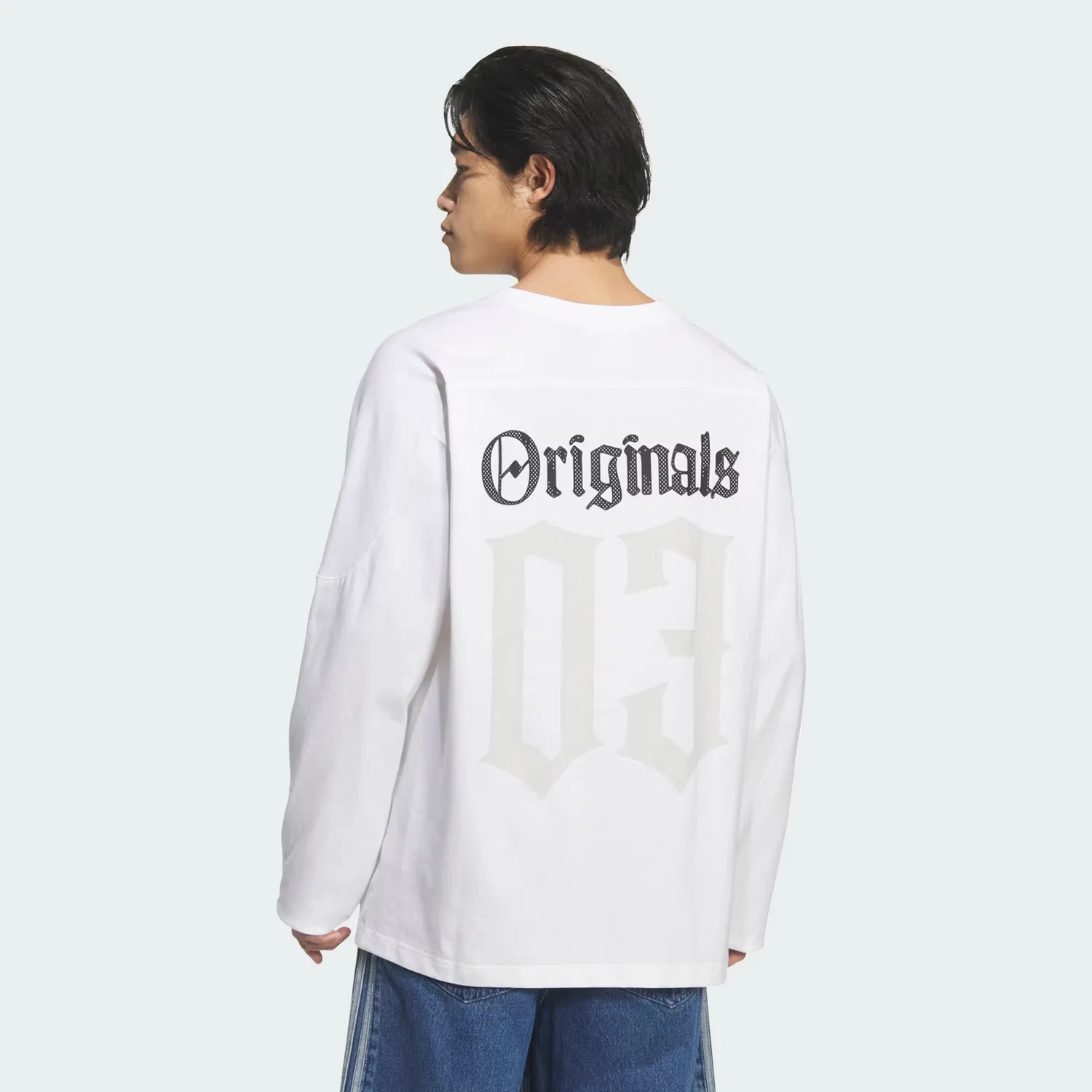 Мужская футболка с длинным рукавом свободного кроя OG M TEE LS T-Shirt Adidas Originals, белый — фото 2