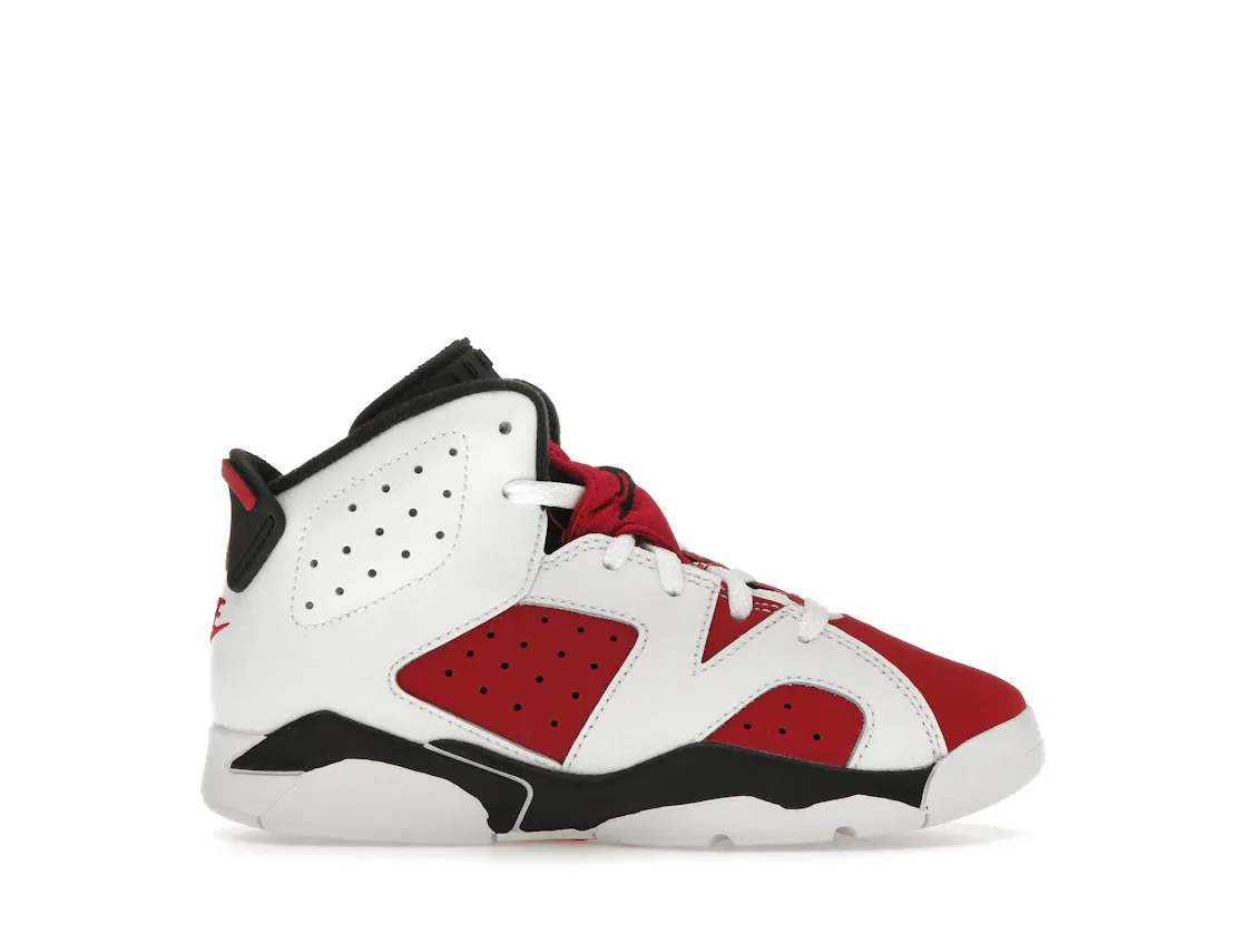Детские кроссовки Lifestyle с перфорацией Jordan 6 Retro, White/Black-Carmine