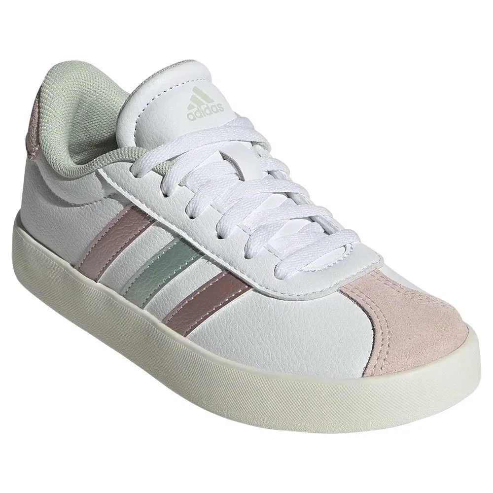 Детские кроссовки для девочек с липучкой VL Court 3.0 Adidas, White — фото 4