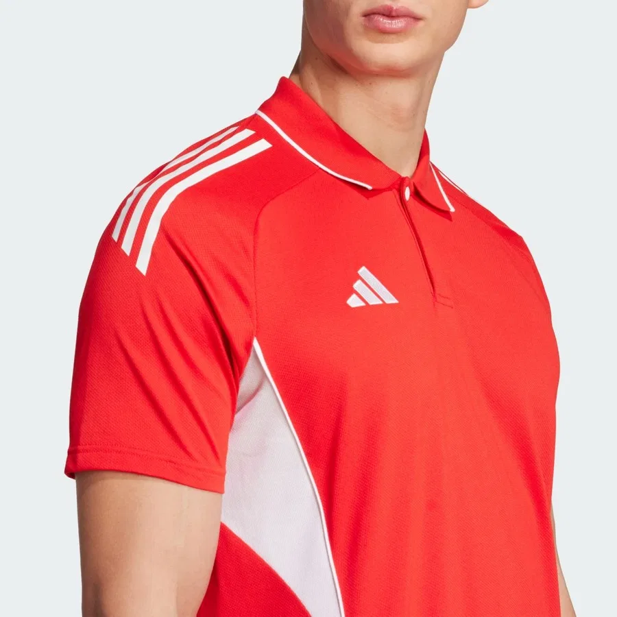 Футболка-поло с коротким рукавом Tiro 25 Competition adidas, Красно-белый — фото 4