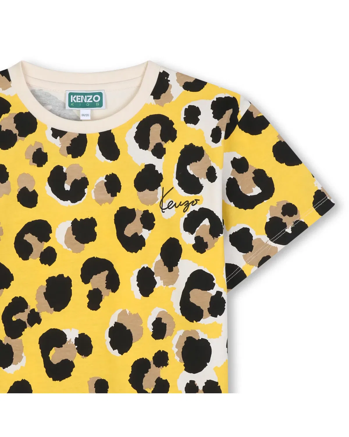 Детская футболка для мальчиков с коротким рукавом с принтом Kenzo Kids, Yellow — фото 2
