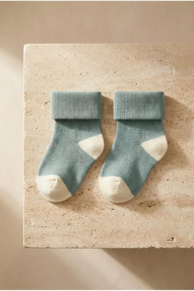 Детский комплект махровых носков-следков Mint Green Ecru Katia&Bony, Mint-Green-Ecru — фото 2