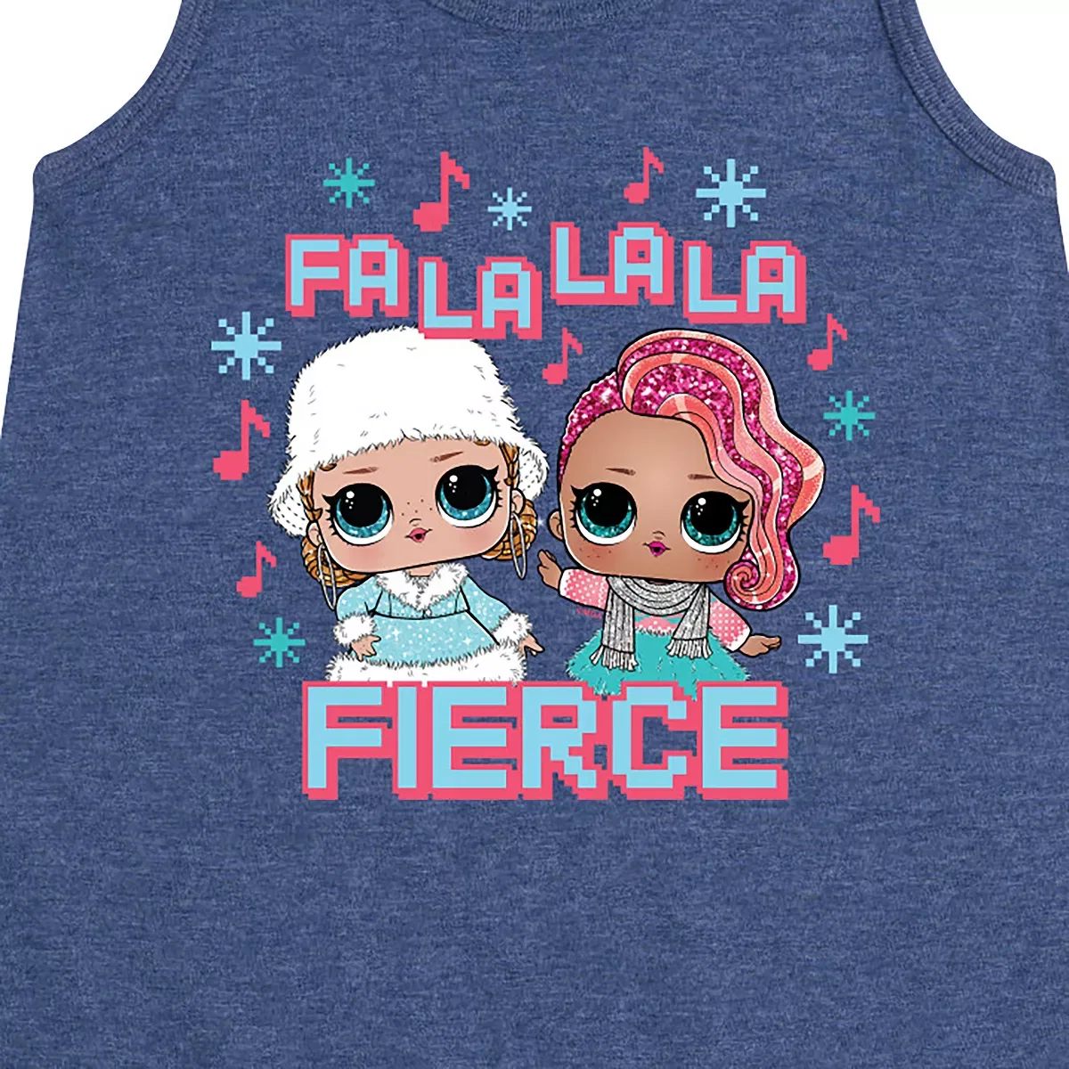Детское платье-трапеция без рукавов Fa La La La Fierce L.O.L. Surprise!, Heather Navy — фото 2