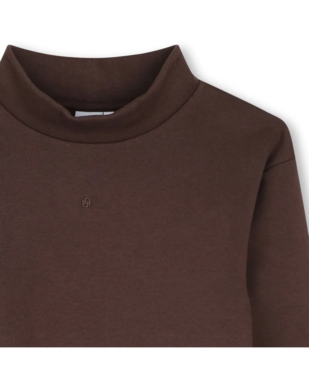 Детская худи для девочек из футера BOSS Kidswear, Marrón — фото 2