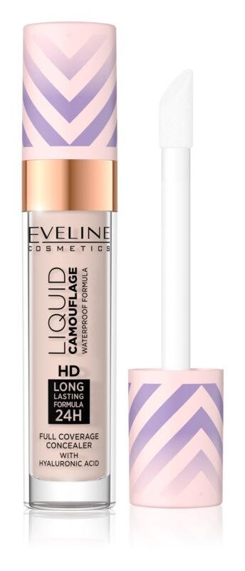 

Водостойкий консилер с гиалуроновой кислотой Eveline Cosmetics Liquid Camouflage, оттенок 02 Light Vanilla 7,5 мл