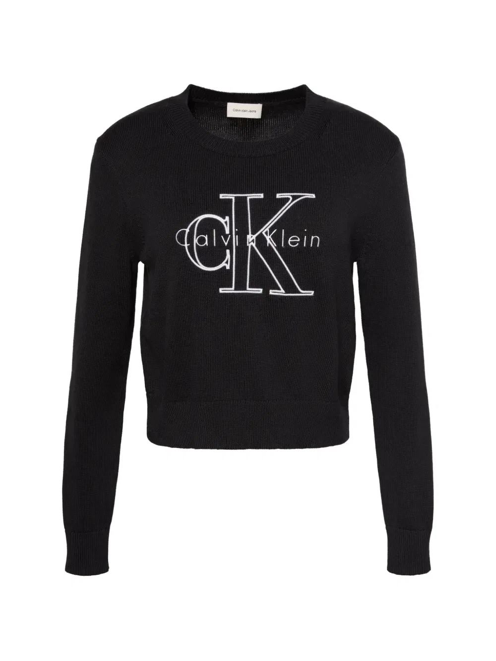 Джемпер с вышитым логотипом Calvin Klein, черный