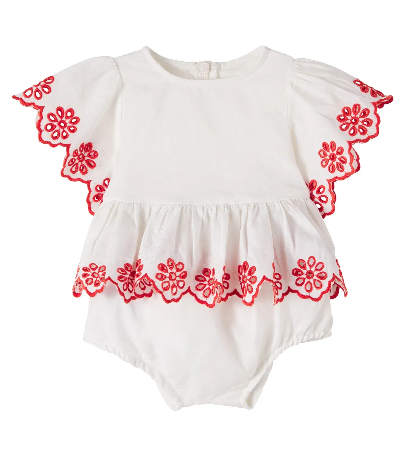 Комплект из вышитого топа и шорт для малышей Stella Mccartney Kids, белый