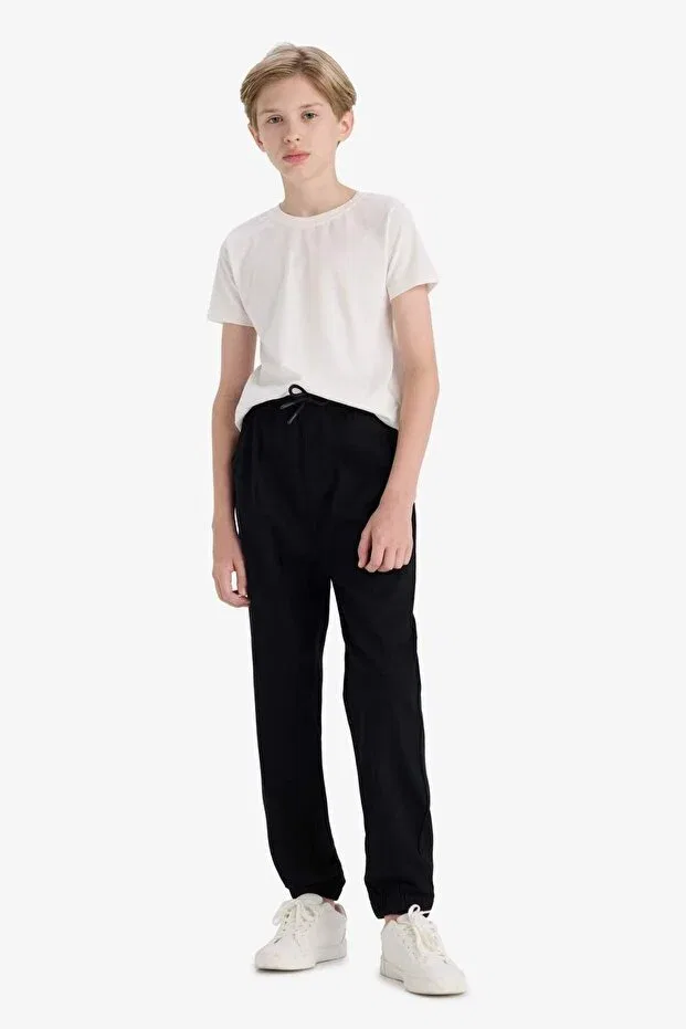 Детские брюки для мальчиков из габардина Jogger fit gabardine trousers for boys Defacto, Черный