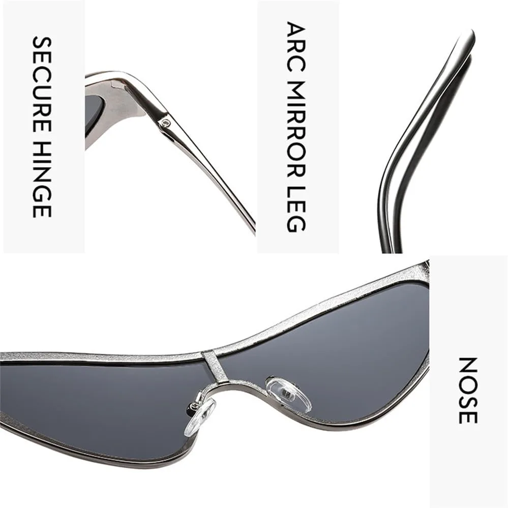 

Модные женские солнцезащитные очки «кошачий глаз» с металлическим покрытием, для активного отдыха и путешествий, защита от УФ-излучения UV400 KTUCN, Silver Grey