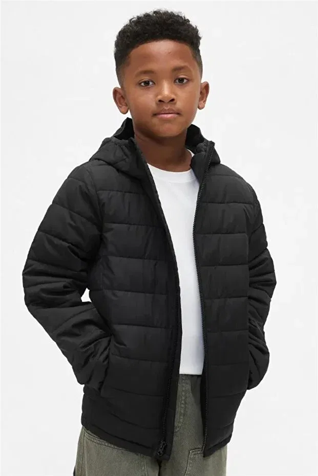 Детское пальто для девочек с капюшоном пуховое Gap, Black