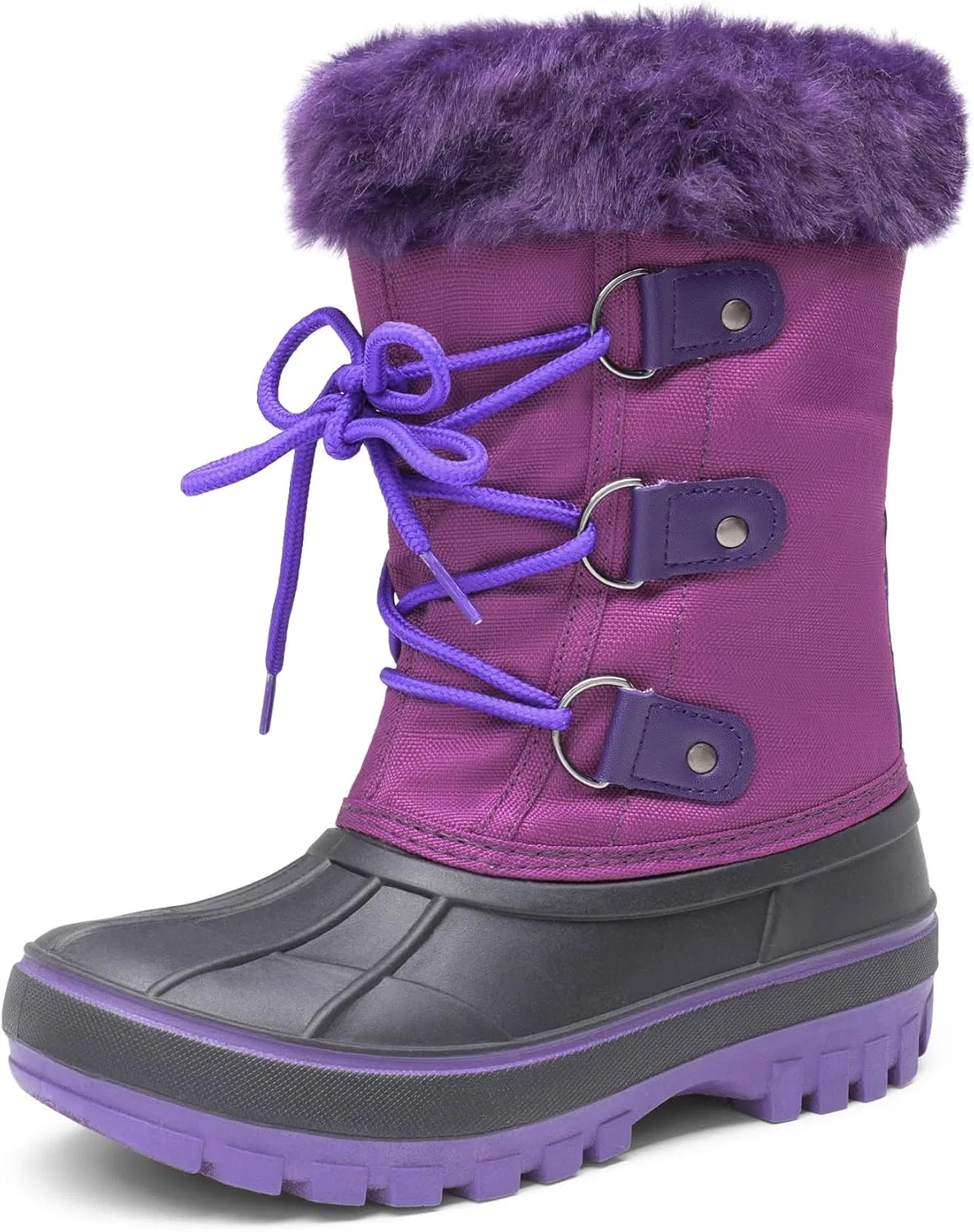 Детские зимние водонепроницаемые ботинки DREAM PAIRS, Purple