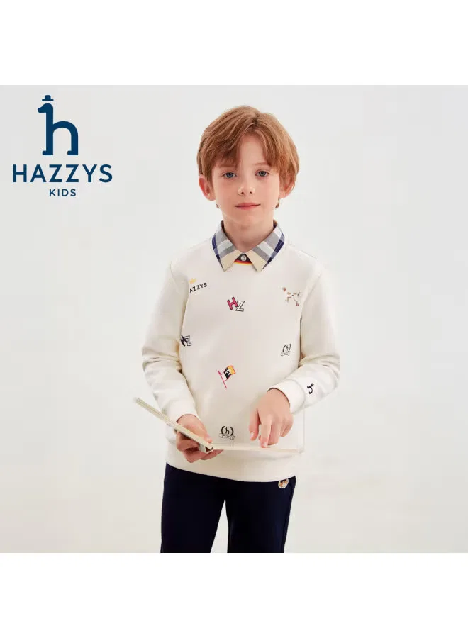 Свитшот с вышитым логотипом Hazzys, темно-синий — фото 2