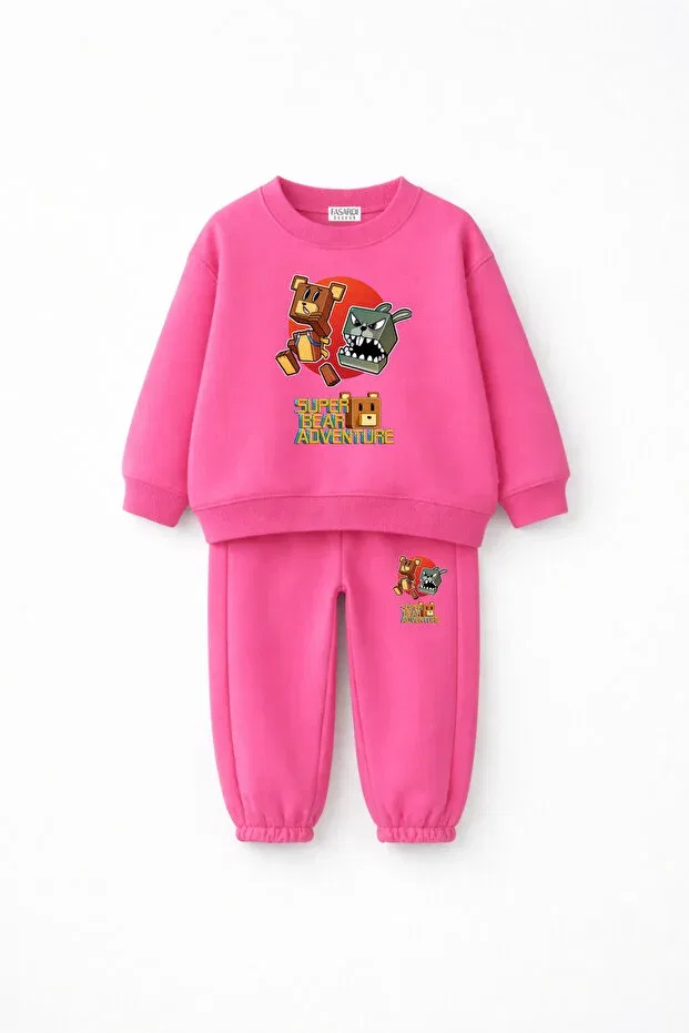 Детский спортивный костюм с принтом Super Bear Adventure Fasardi, Fuchsia