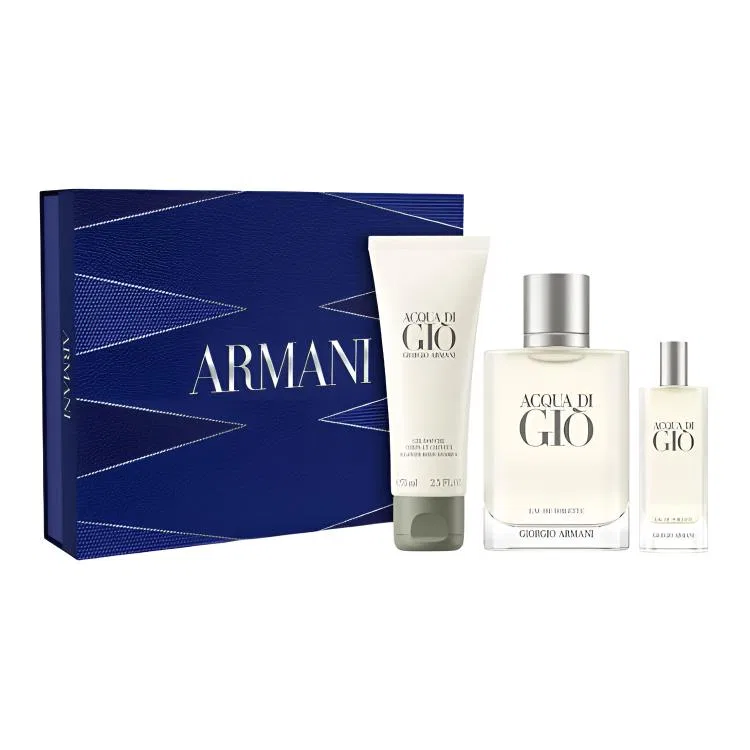 Мужской набор парфюмерии Acqua Gio, 100 мл + 15 мл + 75 мл, Giorgio Armani — фото 2