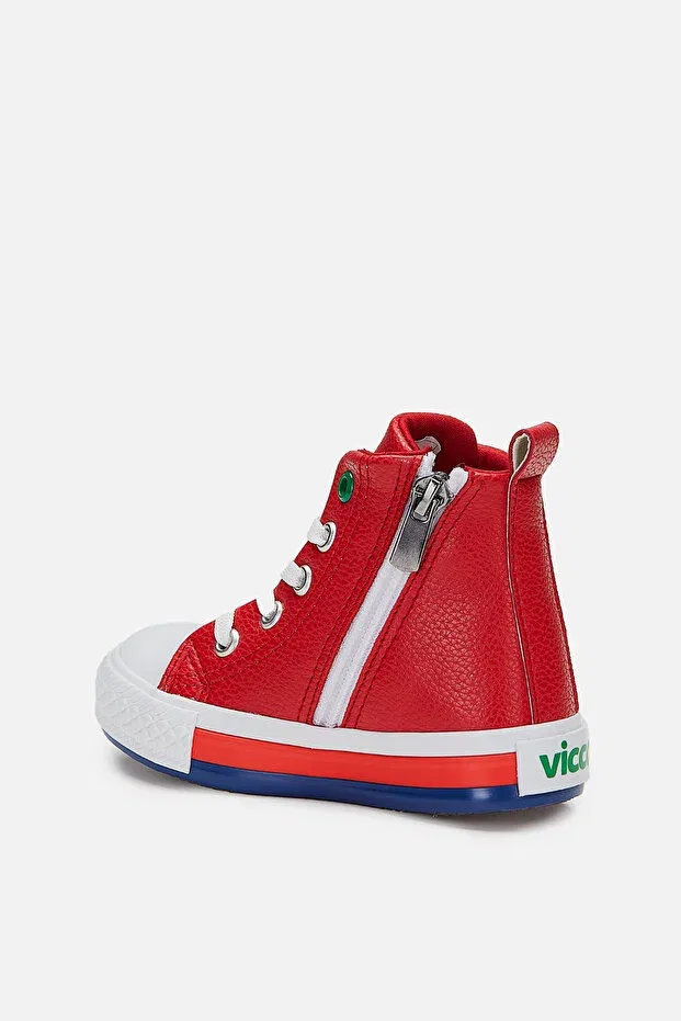 Детские ботинки для девочек с коротким каблуком Roro basic girl's red boots 925.p22k.210.03 Vicco, Red — фото 3