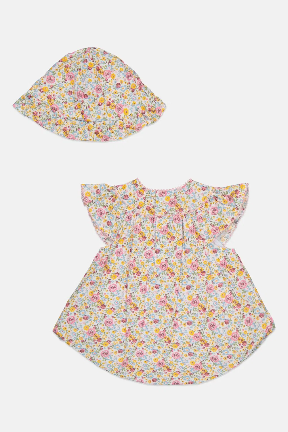 Боди-комбинезон с цветочным принтом комплект с шапкой Baby Essentials, цветочный — фото 3