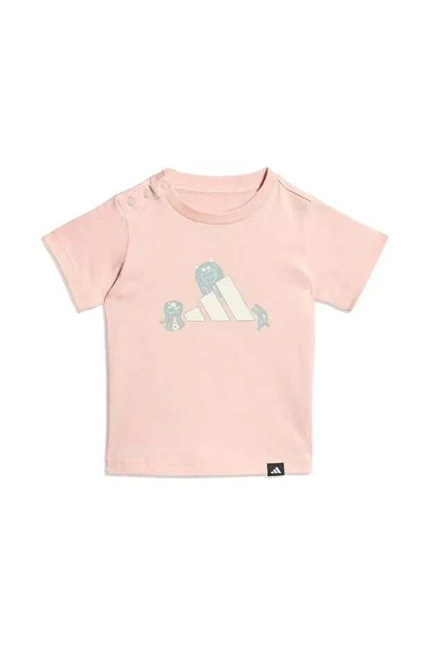 Детская футболка для девочек с принтом Adidas, Pink — фото 2