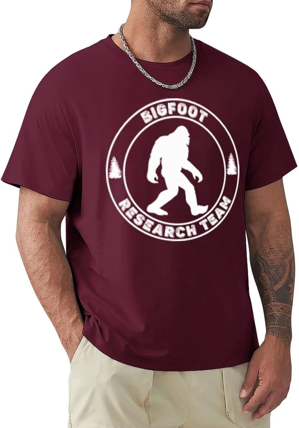 Мужская футболка с принтом Bigfoot, Maroon