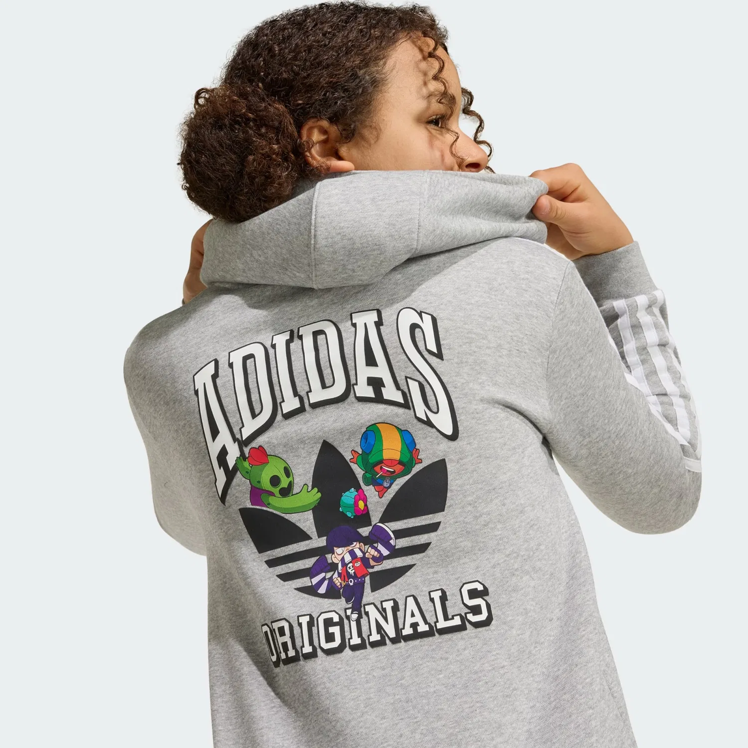Толстовка Adidas Originals серого цвета — фото 4