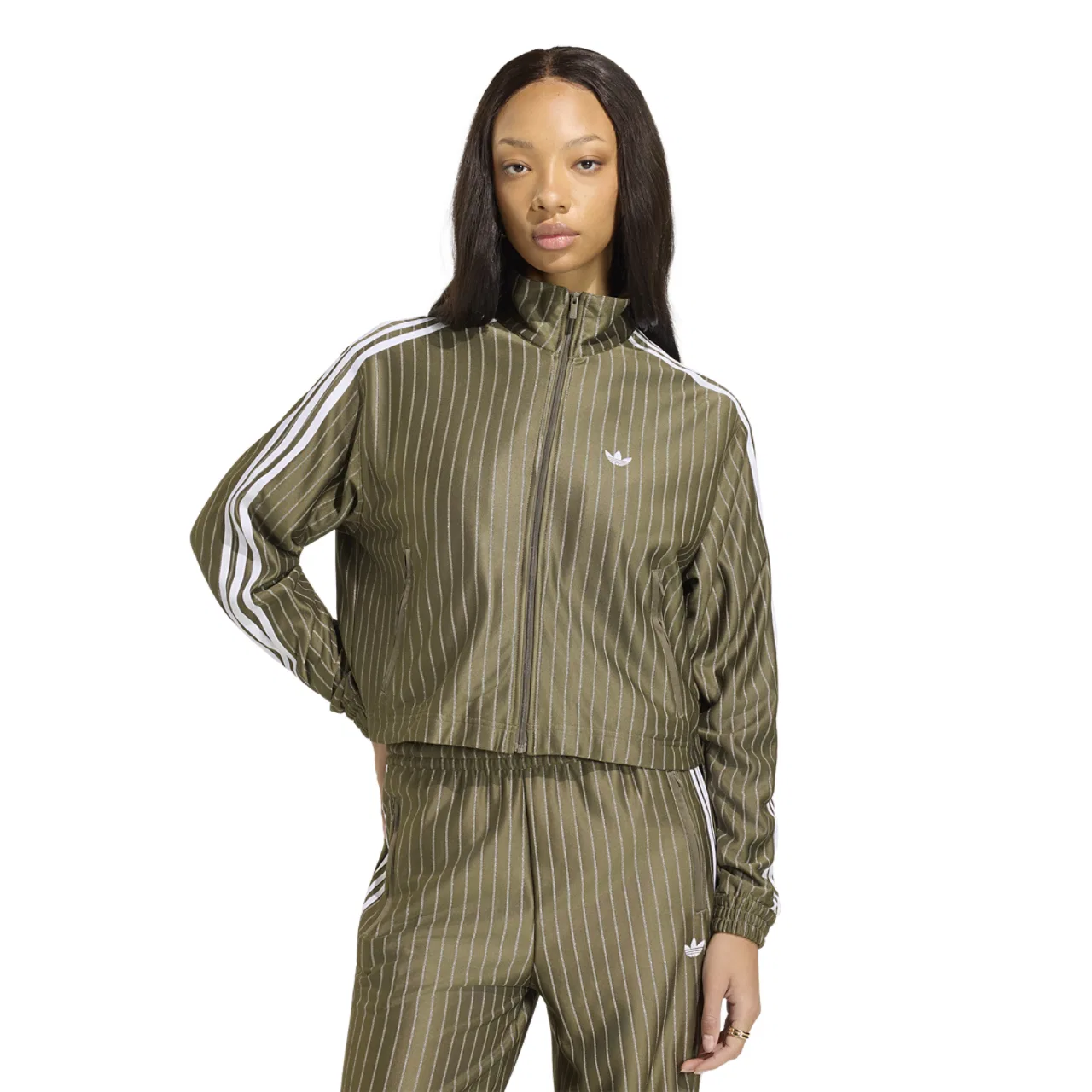 Женская куртка Firebird Pinstripe Track Top Adidas, цвет Branch/Silver Metallic
