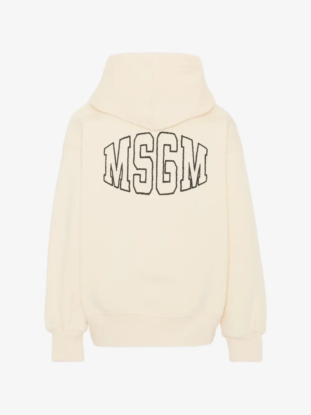 Худи с логотипом из хлопка Msgm Kids, бежевый — фото 2