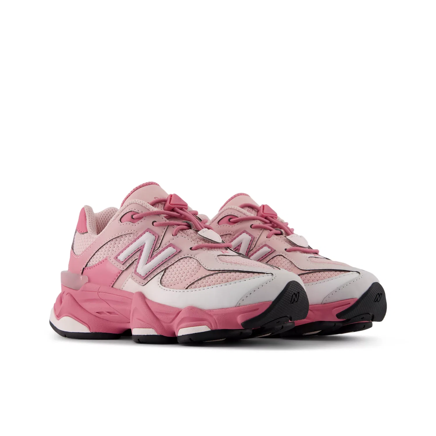 Детские кроссовки без шнуровки с сетчатым верхом 9060 Bungee New Balance, Pink Salt With Pink Eraser — фото 2