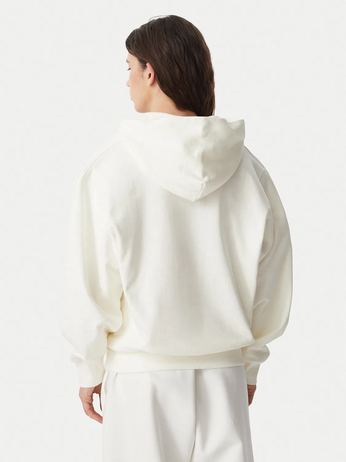 Женская толстовка стандартного кроя Kit Small Logo Hoodie Adidas, кремовый — фото 3