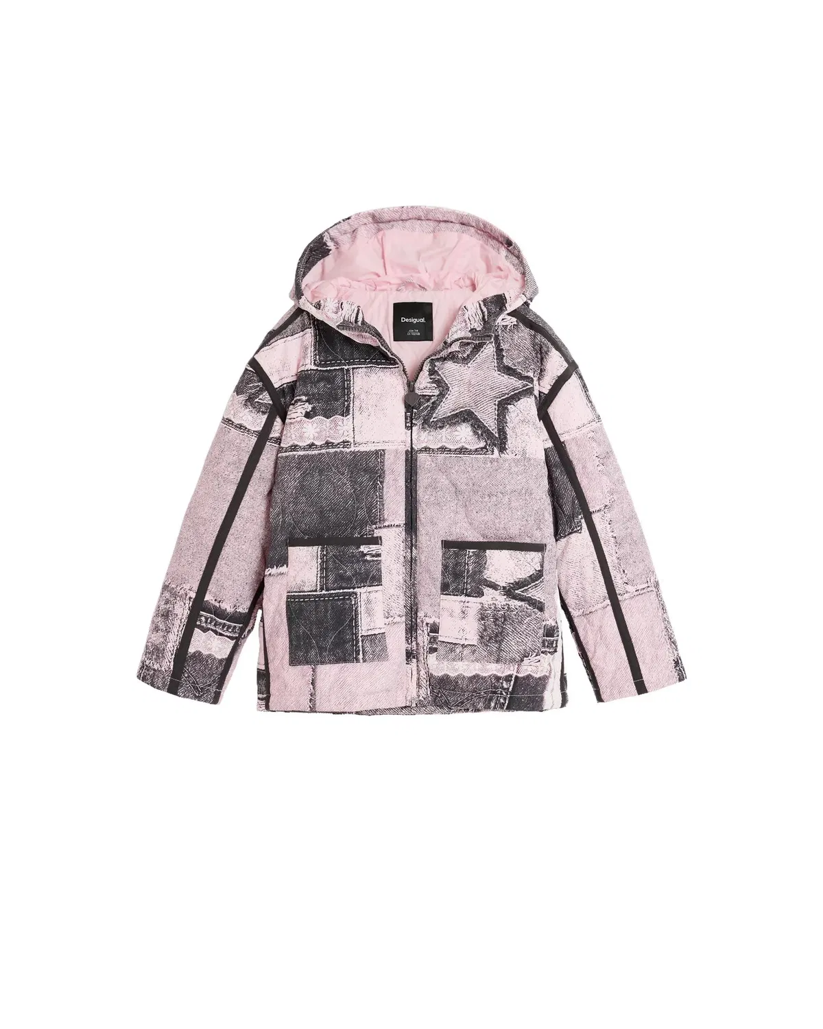 Детская куртка для девочек с принтом Collage Desigual, Gris