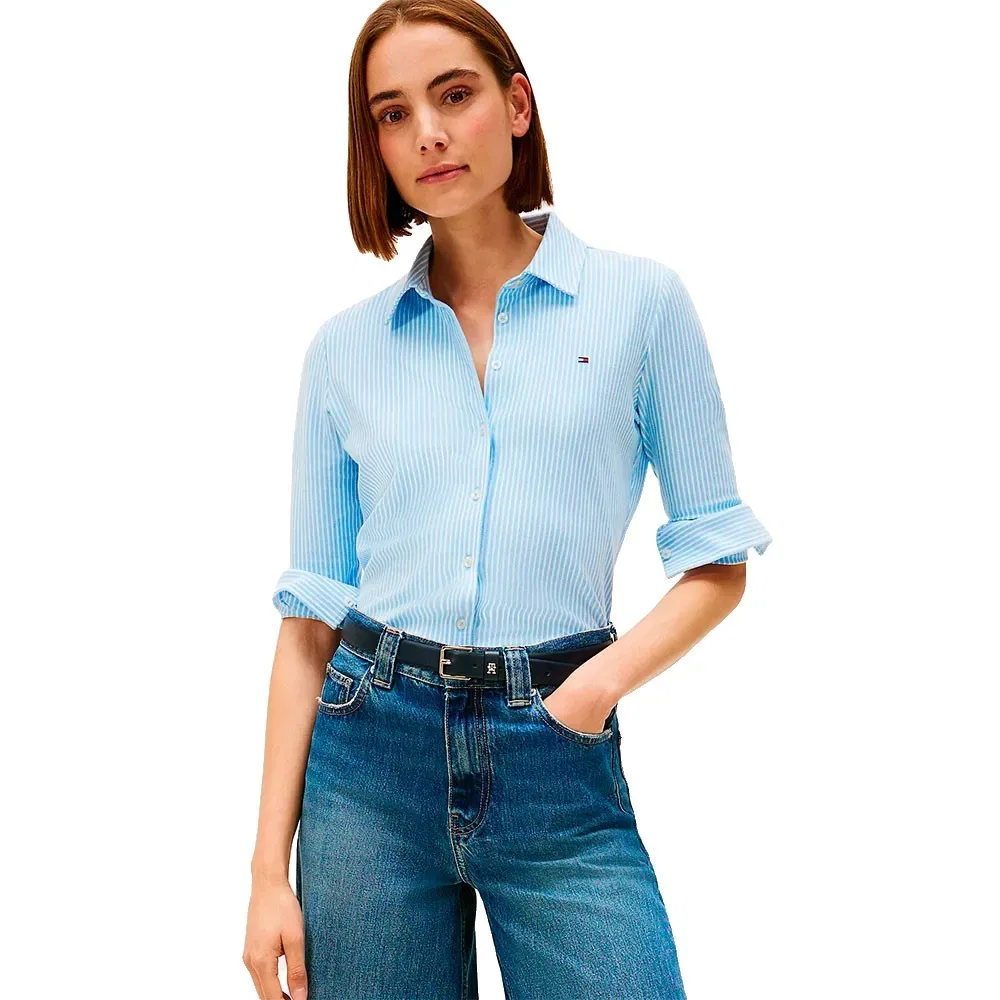 Рубашка Slim Fit с длинным рукавом 1985 Tommy Hilfiger, синий