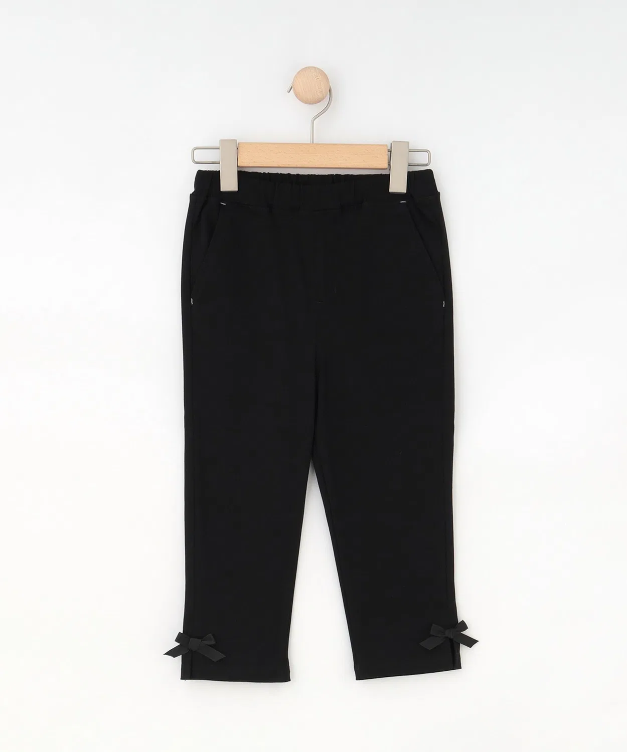 Детские укороченные брюки с разрезом и бантом, модель Cropped Pants SHOO・LA・RUE, Black