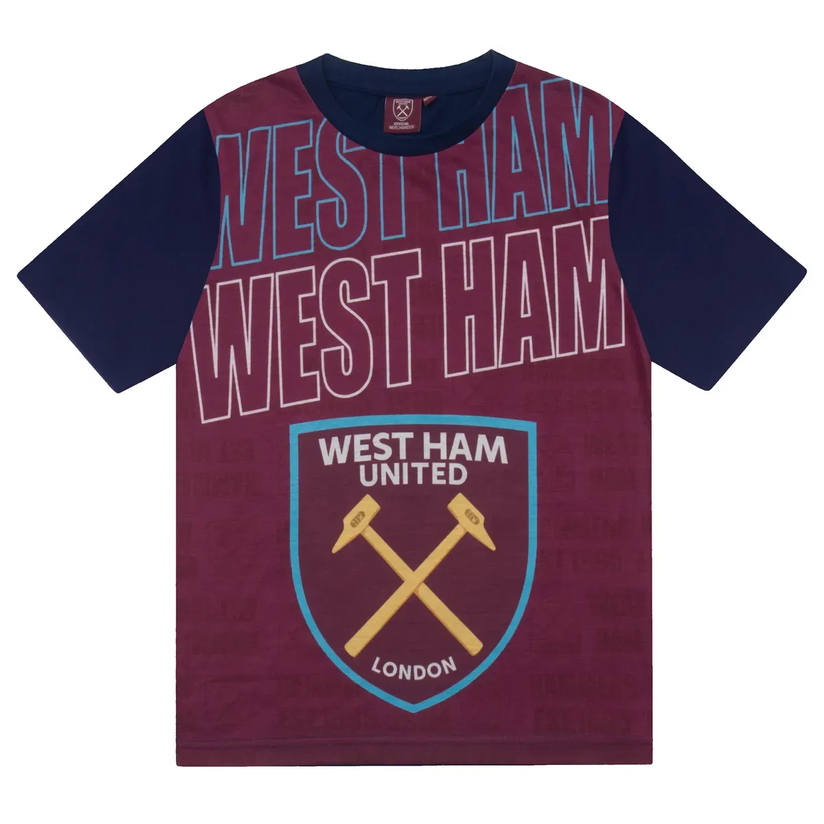 Детский комплект пижамы с коротким рукавом West Ham United Fc, Red — фото 2