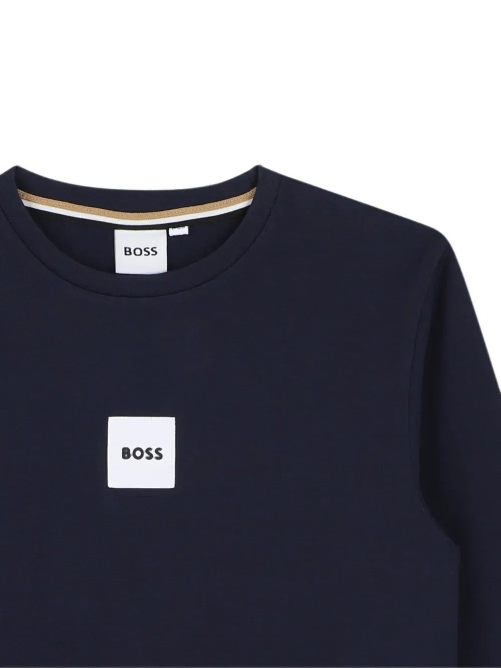 Футболка с нашивкой-логотипом BOSS Kidswear, темно-синий — фото 3
