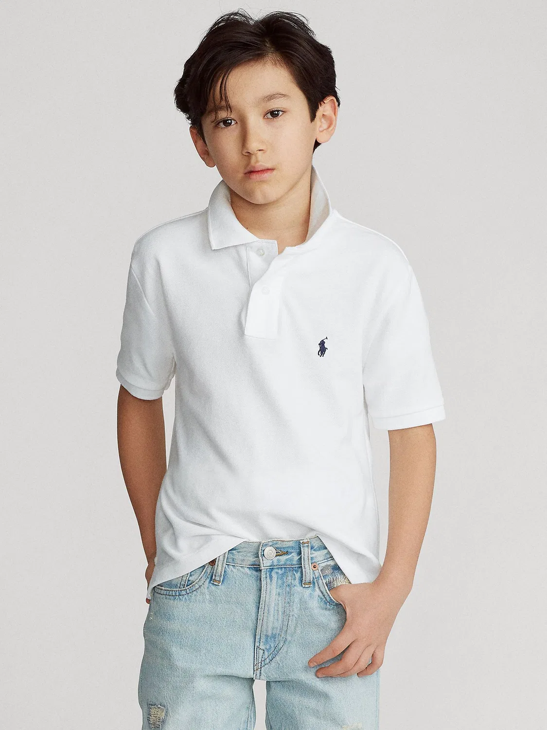 Поло из пике Polo Ralph Lauren, белый