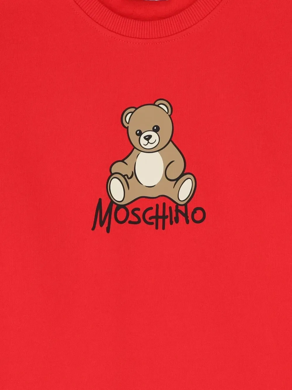 Платье Teddy Bear с длинными рукавами Moschino Kids, красный — фото 3