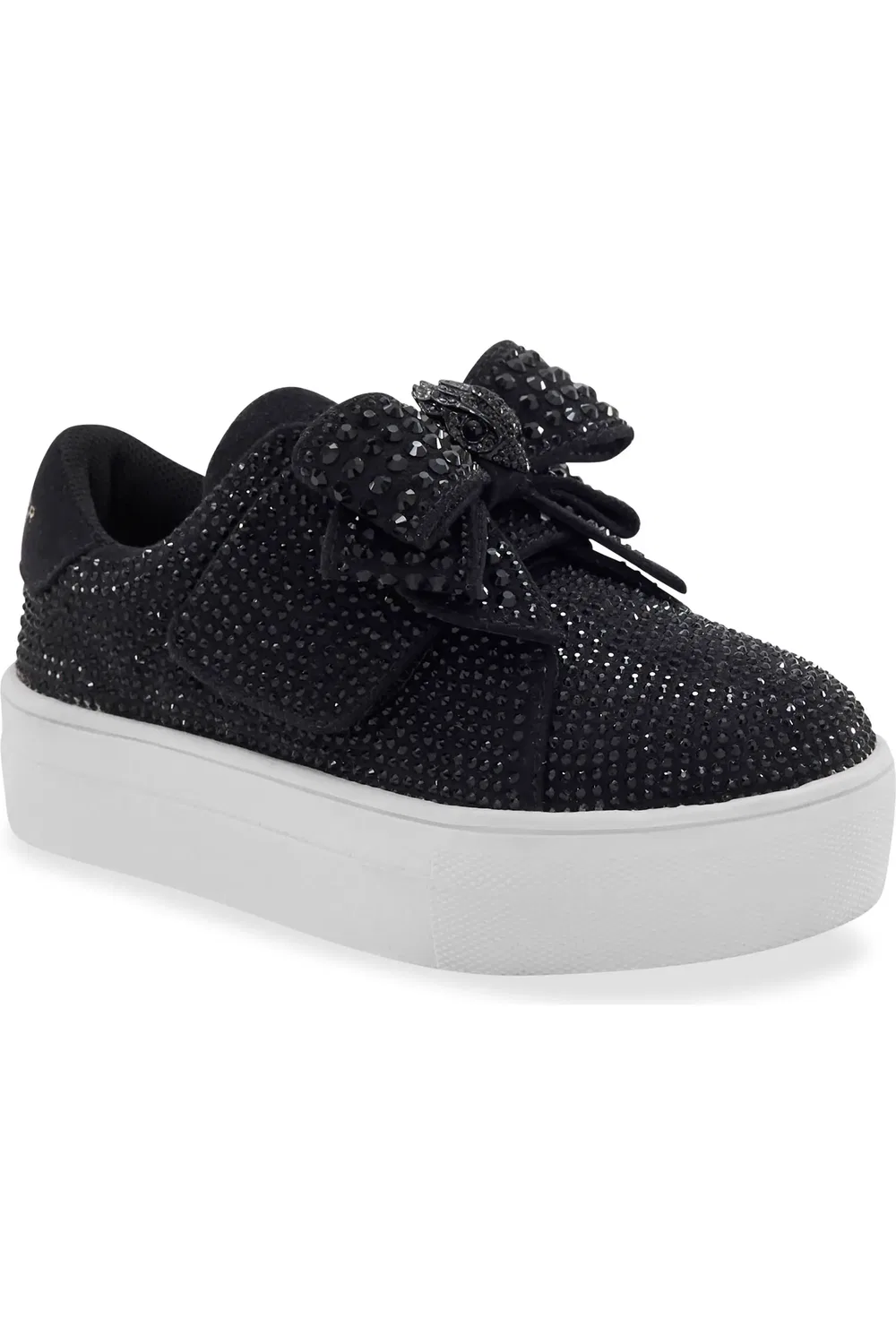 Кроссовки детские платформа с кристаллами Mini Laney Bow Kurt Geiger London, черно-белый