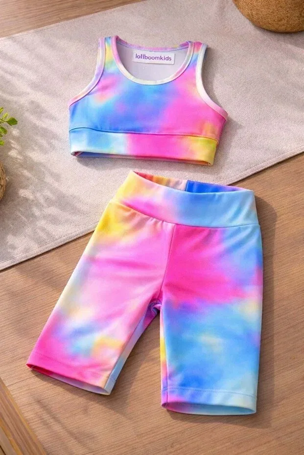 Детский спортивный комплект для девочек с принтом Lolliboomkids, Multicolored — фото 3