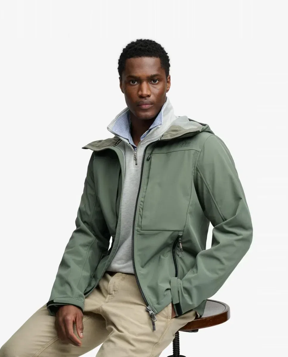 Мужская куртка Softshell Trekker с капюшоном Superdry, Verde — фото 2