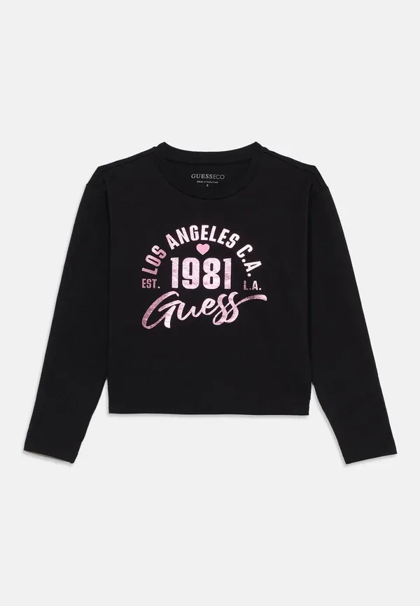 Детская/Подростковая футболка миди с логотипом и длинными рукавами Guess, черный — фото 3